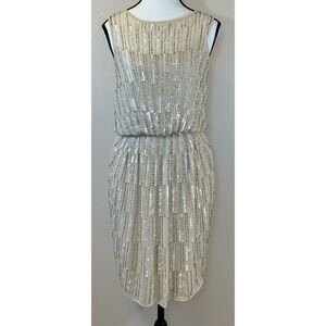 River Island Sequin Blouson Lined Sleeveless Cocktail Dress Ladies Size 8 US